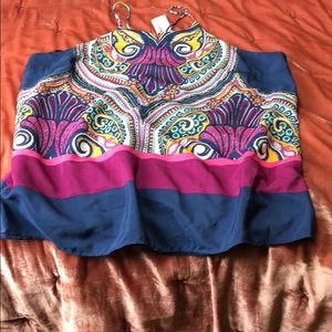 Racer back top paisley